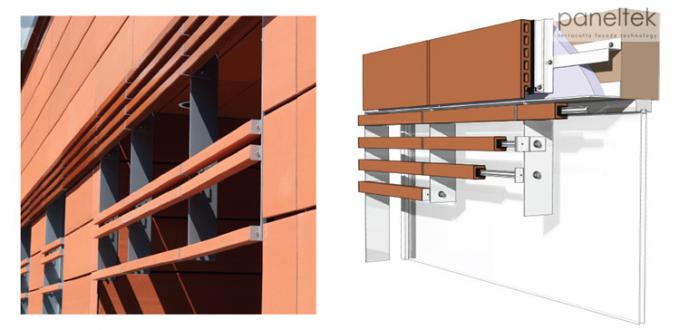 A terracota da fachada da construção do ISO do CE almofada o material externo do revestimento da parede